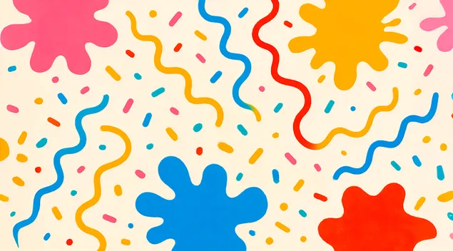 俏皮的油漆飞溅和洒摘要背景 4K 壁纸