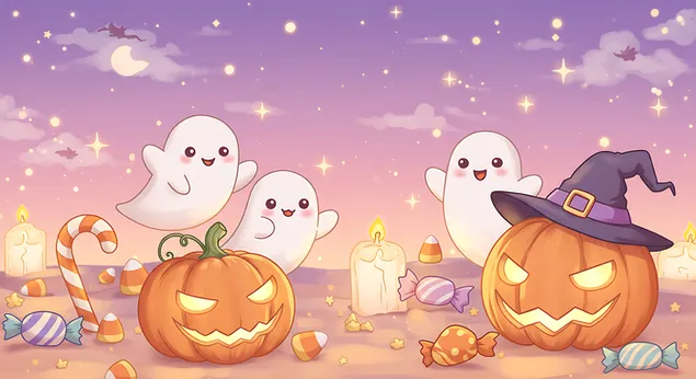 Gotički dvorac u olujnoj noći vještica 2K pozadina