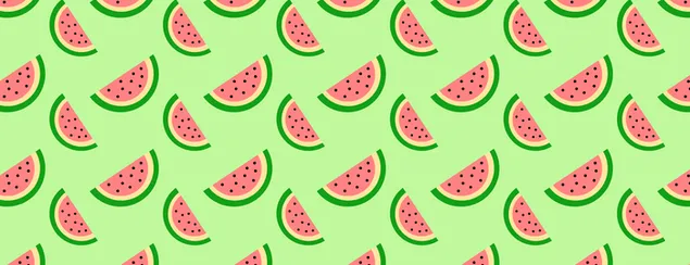 Speelse watermeloenpatroonillustratie met groene achtergrond en door zomerfruit geïnspireerd ontwerp voor creatieve projecten 8K achtergrond