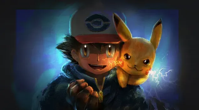 Pokemon stripfiguren Ash en Pikachu