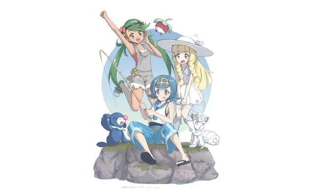 Pokemon : Sun and Moon (Fishing Girls) 2K wallpaper