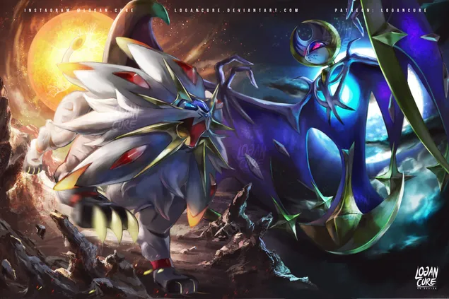 Solgaleo & Lunala - hai chiến binh hùng mạnh trong vũ trụ Pokemon. Hãy xem các hình ảnh về hai thế lực đối đầu này để cảm nhận sự mạnh mẽ và uyển chuyển.