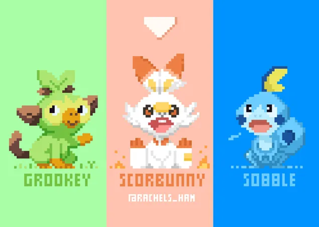Pokemon Sword and Shield - Grookey,Scorbunny & Sobble (Pokemon) 4K 壁纸