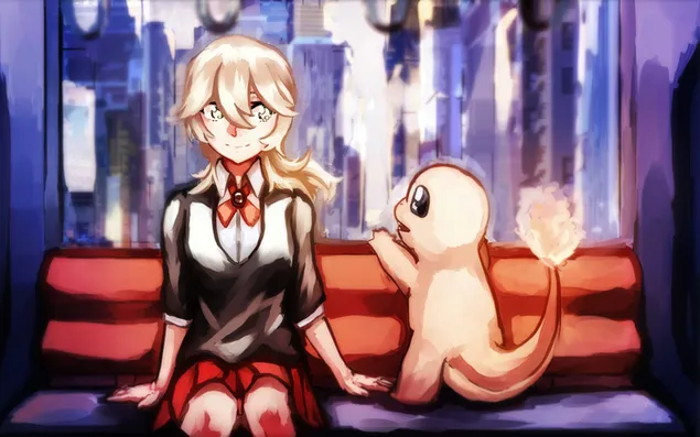 بوكيمون X & Y - Lass & Charmander HD خلفية