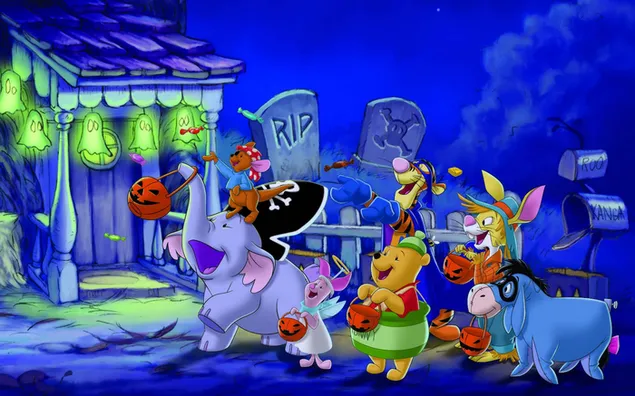 Pooh en vrienden halloween feest