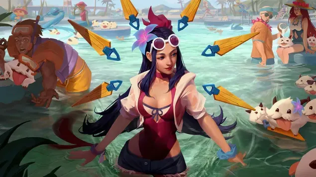 泳池派对'Irelia' | 英雄联盟 (LOL) 4K 壁纸