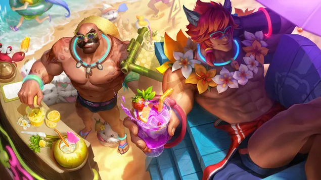 Havuz Partisi 'Braum ile Sett' - League of Legends (LOL) 8K duvar kağıdı