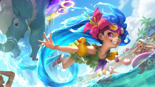 Festa in piscina "Zoe" - League of Legends (LOL) 8K sfondo