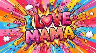 pop art miluji mami exploze jasnych barev stahnout