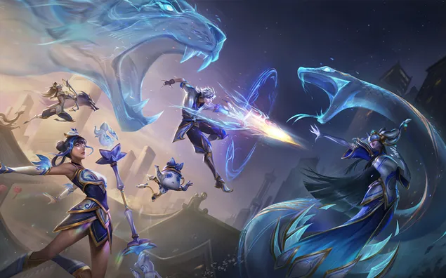 set porselanes league of legends - ezreal, lux, amumu, kindred kai lissandra lepse