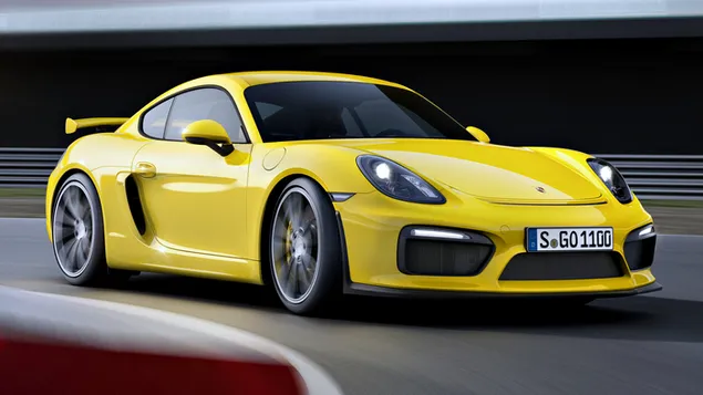 Porsche caimán GT4 amarillo