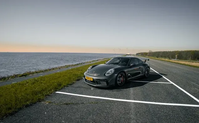  Porsche gt3 parked by the sea