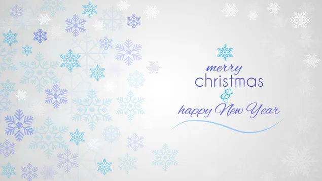 Postcard for the new year decorated with snowflakes in white color 2K wallpaper