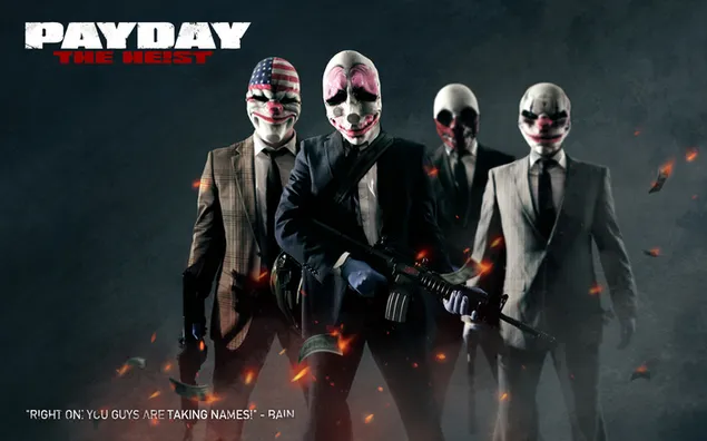 Poster of characters from the Payday video game series