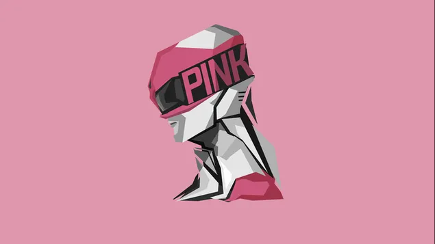 Power Ranger, Pink Ranger minimalista 8K háttérkép