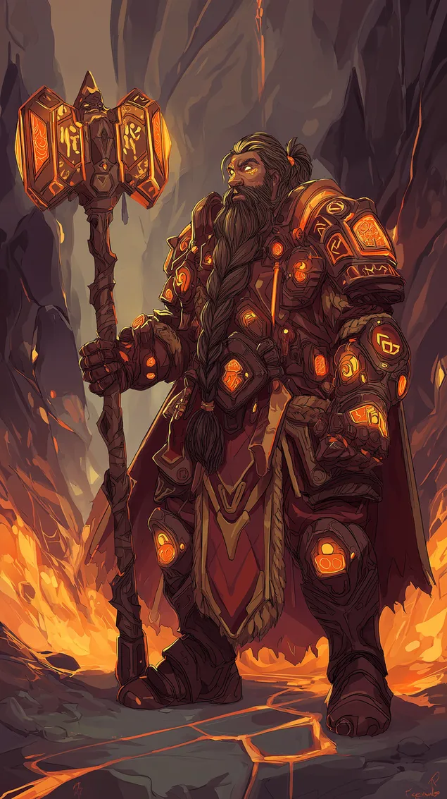 Tapeta Mocný trpasličí náčelník v vyřezávané zbroji HD