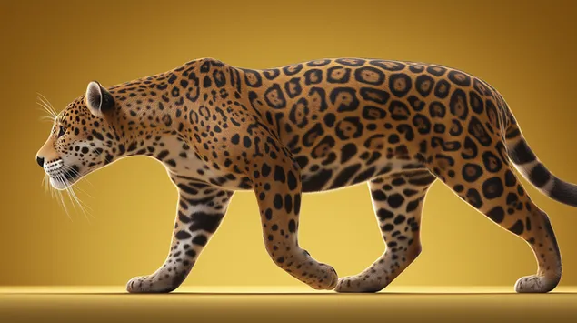 Poderoso Jaguar Stride no Seamless Studio Horizon 2K papel de parede