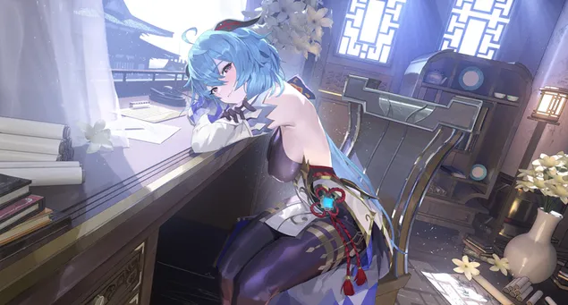 cailin anime deas ganyu scith a ligean | tionchar genshin ioslodail