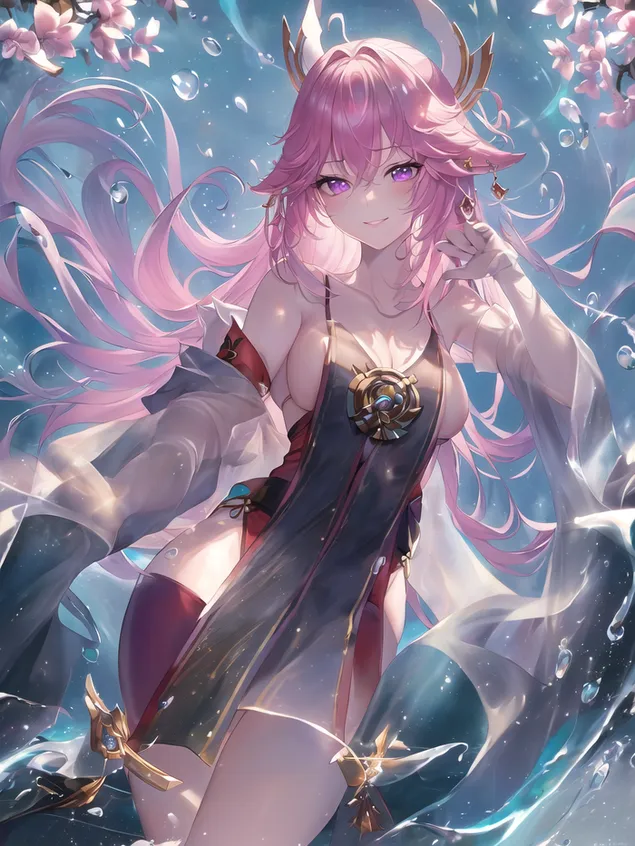 พริตตี้สาวสวย Yea Miko | อะนิเมะ | เก็นชิน อิมแพ็ค HD วอลเปเปอร์