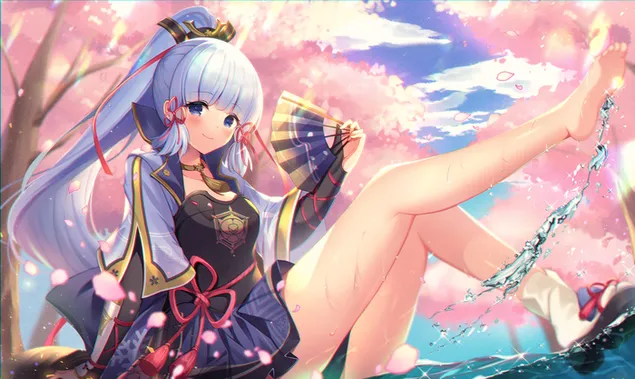 فتاة جميلة كاميساتو أياكا عيون كبيرة جميلة | تأثير جانشين HD خلفية