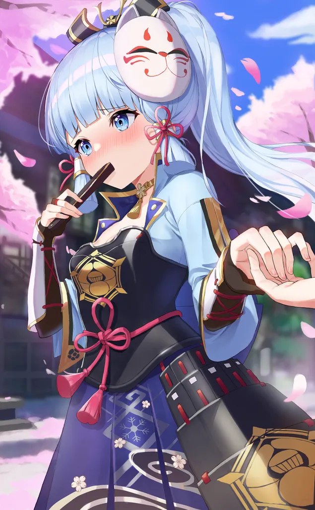 Mooi meisie Kamisato Ayaka | Ganshin impak 2K muurpapier
