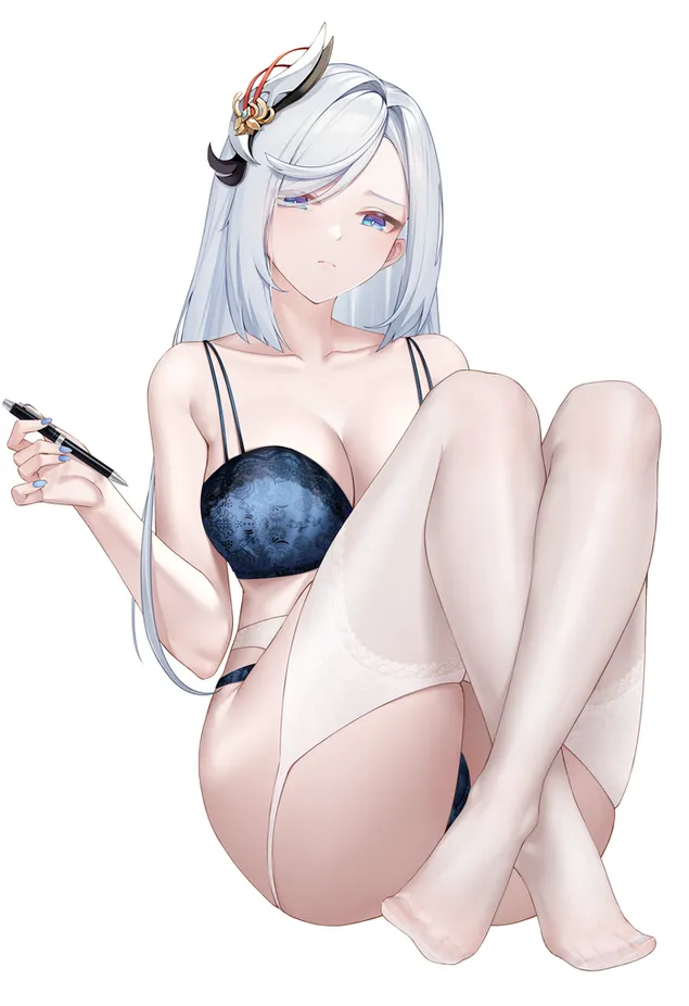 Прилично жешка аниме девојка Шенхе (Genshin Impact) HD тапет