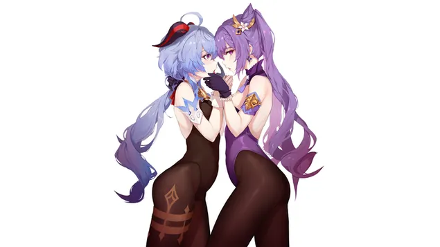 انیمه دختران بسیار داغ Keqing & Ganyu | Genshin Impact کاغذدیواری  2K