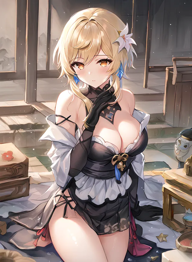 Претти хот блонде гирл Лумине | Генсхин Импацт 2K позадина