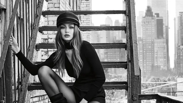 Modelja e bukur 'Gigi Hadid' | Photoshoot Maybelline 2K sfond