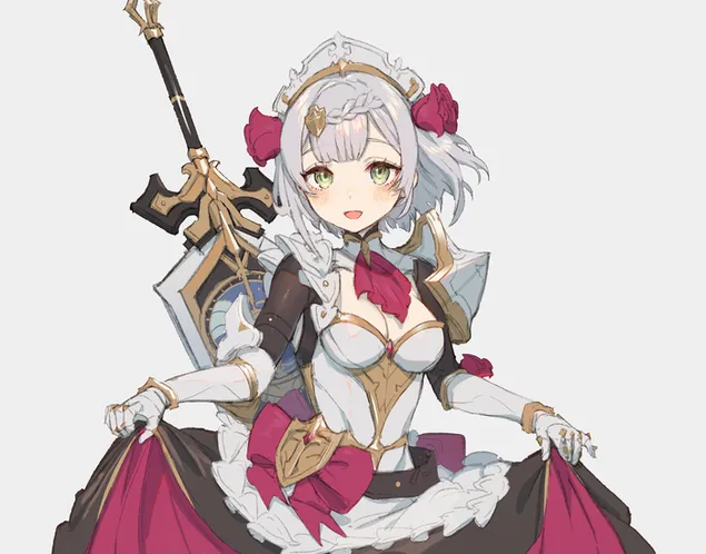 Vajza goxha e ëmbël anime Noelle (Ganshin Impact) 2K sfond