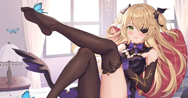 漂亮甜美的金發女孩 原神衝擊 4K 壁紙