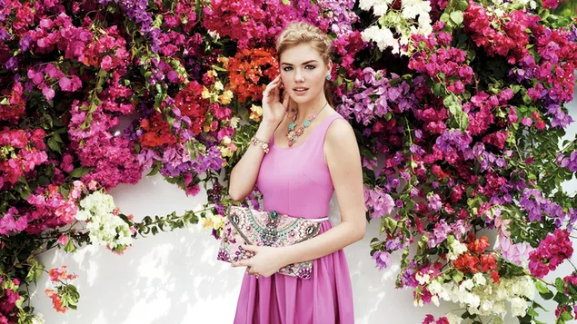 Princess like Kate Upton with colorful Bougainvillea background