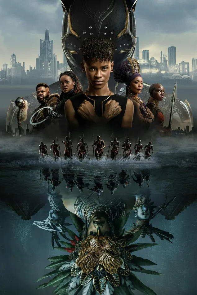 manifesto promozionale per il film dei marvel studios black panther: wakanda forever. scarica