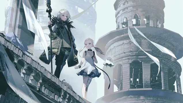 Prosthetic Hunter with Girl of Light - NieR Reincarnation (Anime Video Game) download