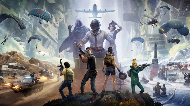 Personnages guerriers du jeu vidéo PUBG Battlegrounds 4K fond d'écran