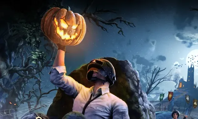 PUBG Player Having Halloween Pumpkin  HD wallpaper