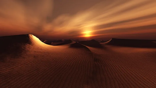 Puesta de sol sobre el desierto