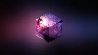 Tapeta Fialový a černý krychlový prostor galaxie 4K
