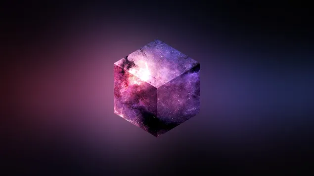 Purple and black cube galaxy space