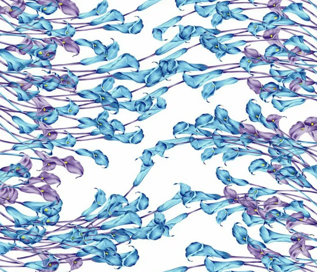 ลิลลี่สีม่วงและสีน้ำเงิน 2K วอลเปเปอร์