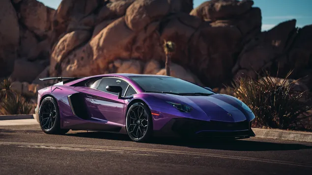 violetti lamborghini aventador supercar lataa