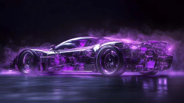 un concept car de neon morado con un diseno elegante descargar