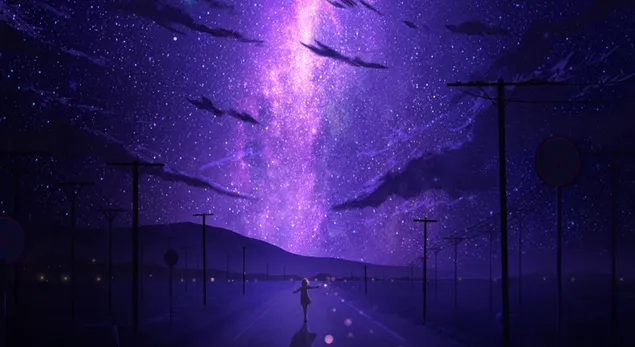Purple Starry Sky 4K wallpaper