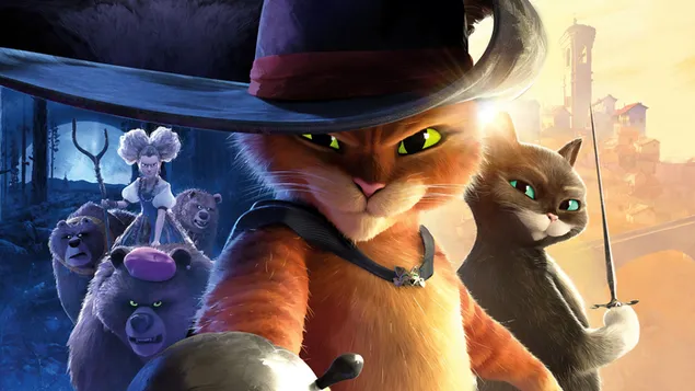 Affiche Le Chat Botté : Le Dernier Vœu 4K fond d'écran