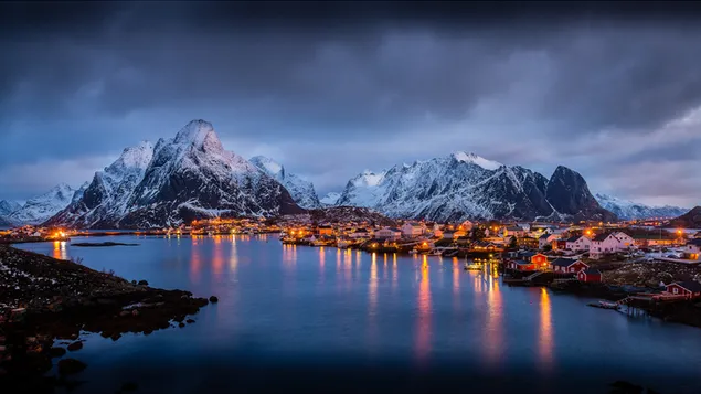 Quần đảo kỳ diệu của Lofoten Na Uy Châu Âu Buổi sáng mùa đông