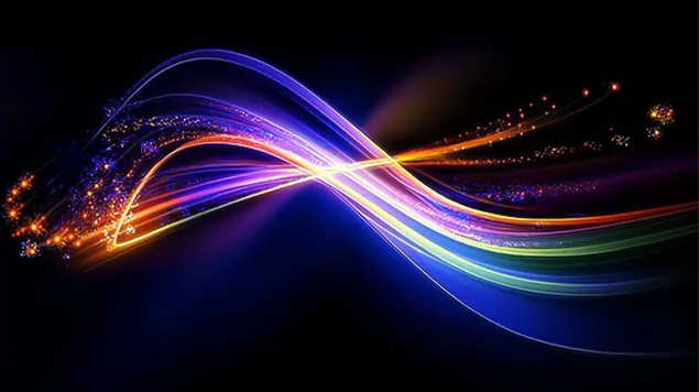 Starojoši krāsu viļņi ar maģisku mirdzumu 8K fona tapete