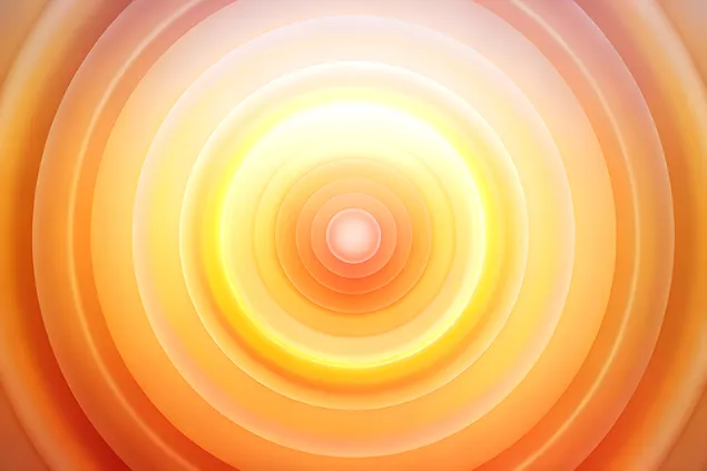 Сјајна златна апстрактна позадина од концентрични кругови со топол сјај и мека светлина 6K тапет