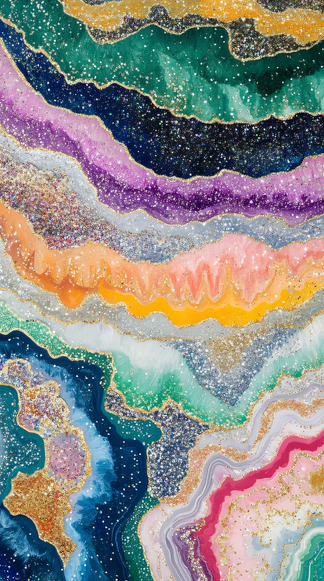 spinduliuojantys blizgancio geodo sluoksniai ryskiomis abstrakciomis spalvomis atsisiusti