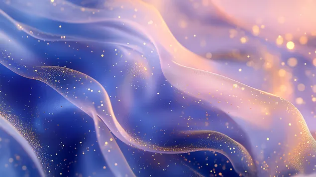 Valë rrezatuese mëndafshi me pika kryesore të arta dhe estetikë moderne 8K sfond