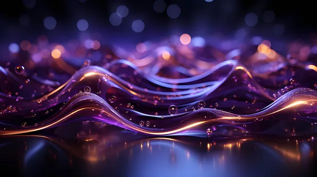 Radiant Waves: Kosmička simfonija svjetlosti i boja 2K pozadina